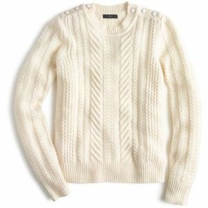 J. CREW Wool Cable Knit Cream Sweater